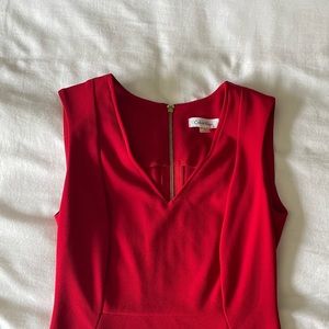 Calvin Klein Red V-Neck Dress